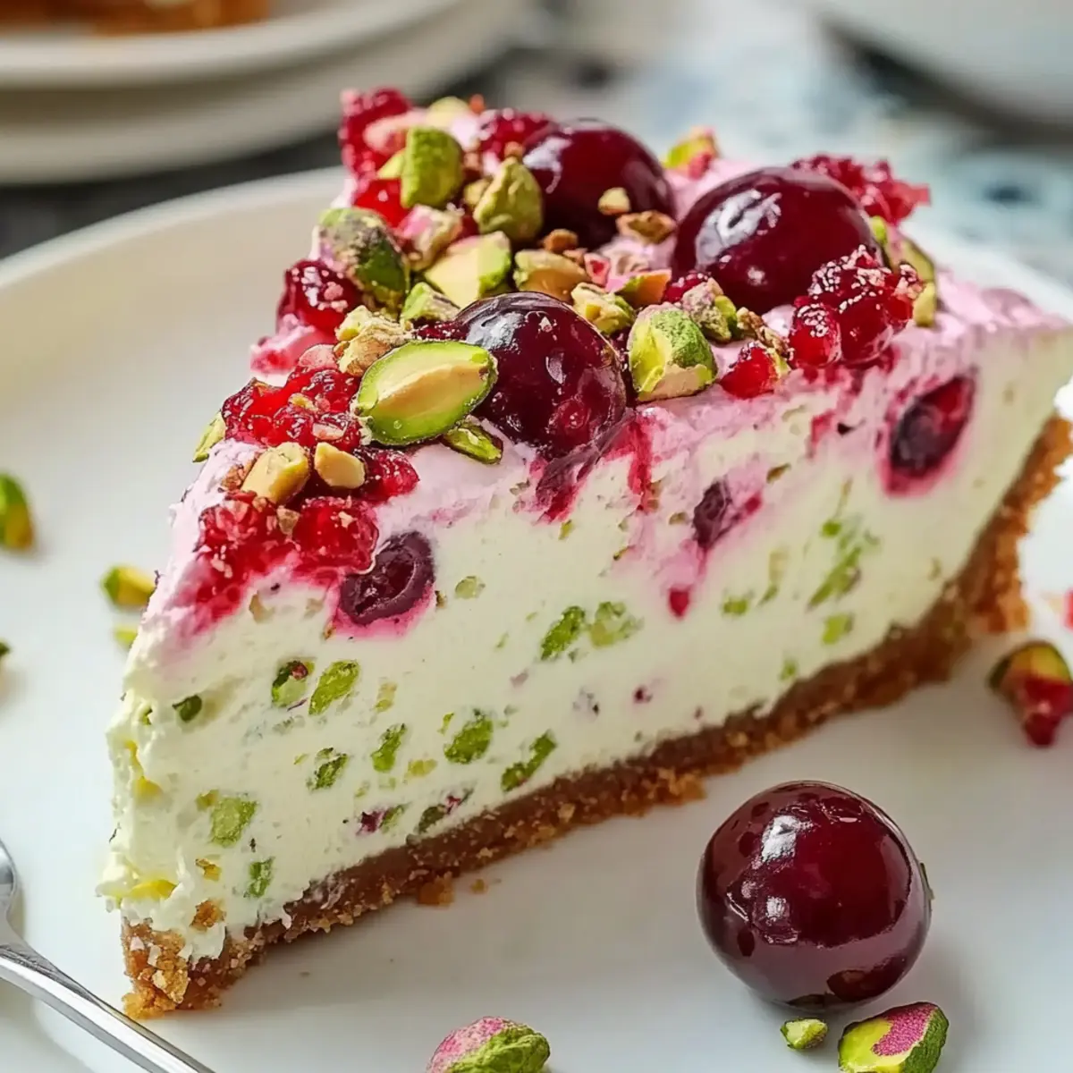 Lemon-Lime Cherry Pistachio Cheesecake