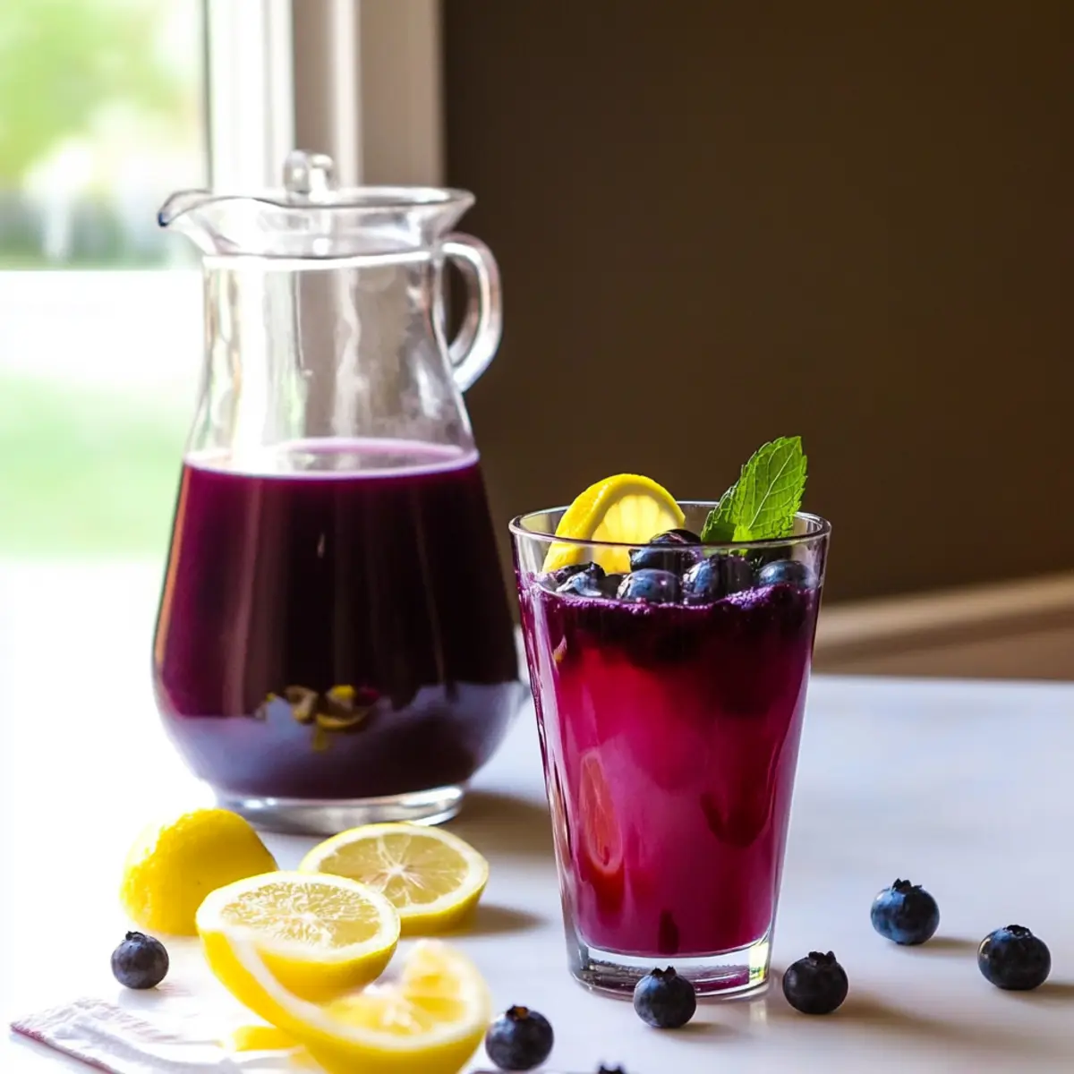 blueberry-lemon iced green tea