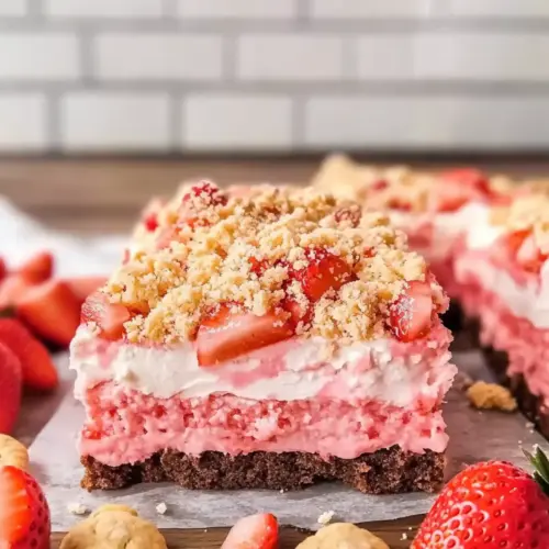 Strawberry Crunch Brownie Bars