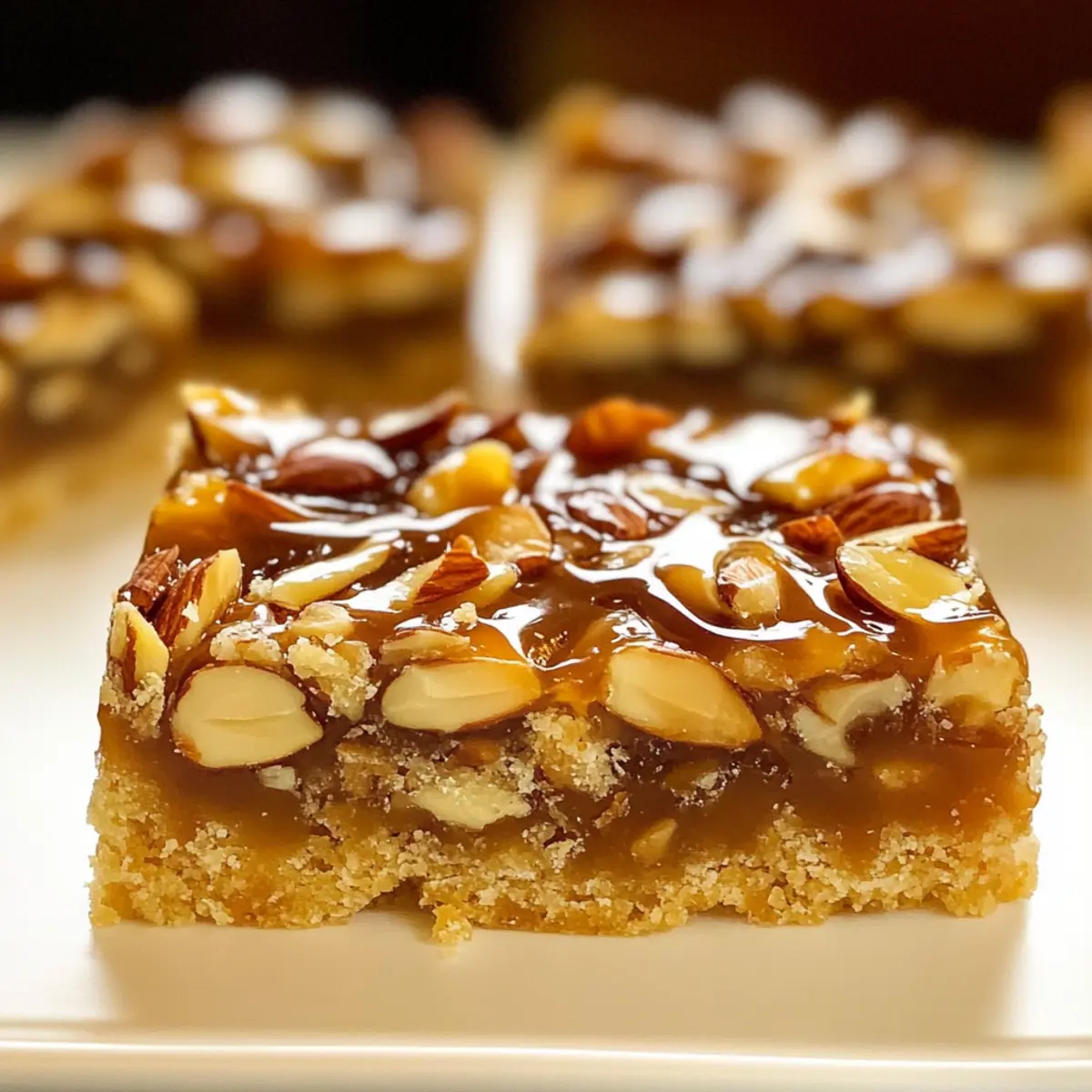 Honey Caramel Almond Shortbread Bars