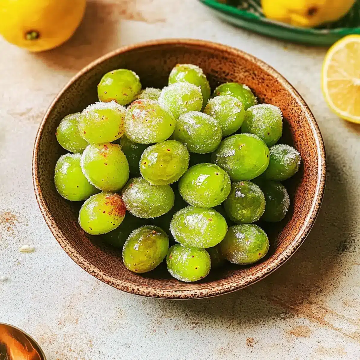 Frozen Tajin Grapes