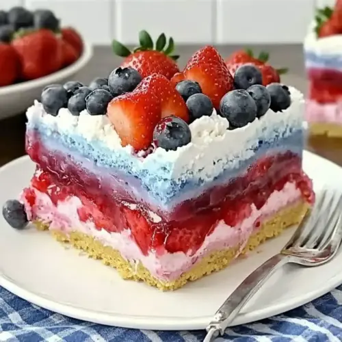 Summer Berry Jello Lasagna