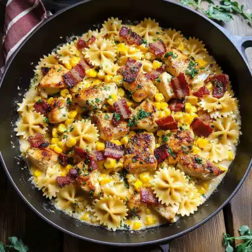 Creamy Chicken and Corn Pasta with Bacon
