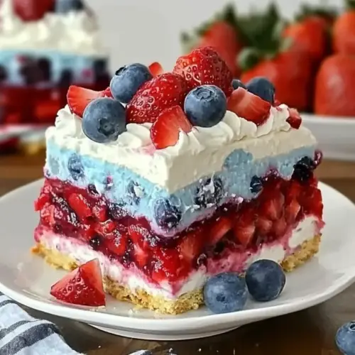 Summer Berry Jello Lasagna