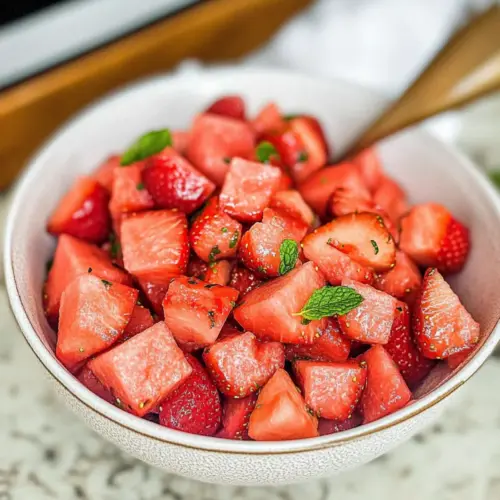 Strawberry Watermelon Salad with Honey Lime Vinaigrette