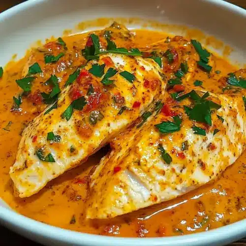 Tilapia in Roasted Pepper Sauce