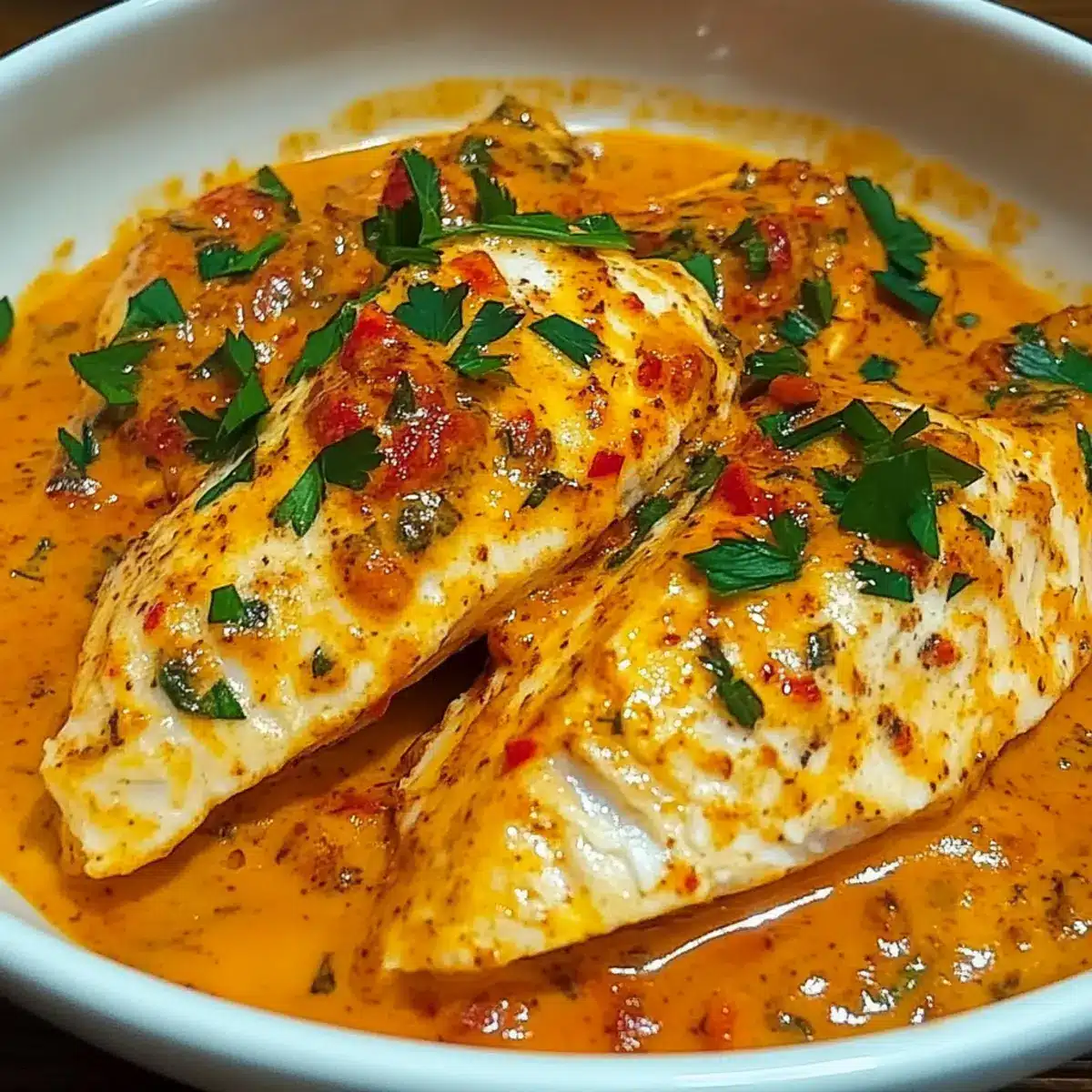 Tilapia in Roasted Pepper Sauce