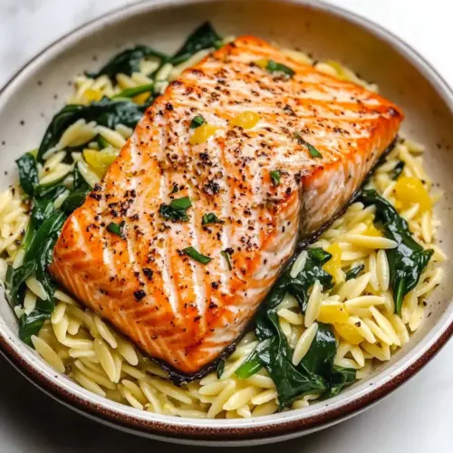 Salmon with Lemon Orzo